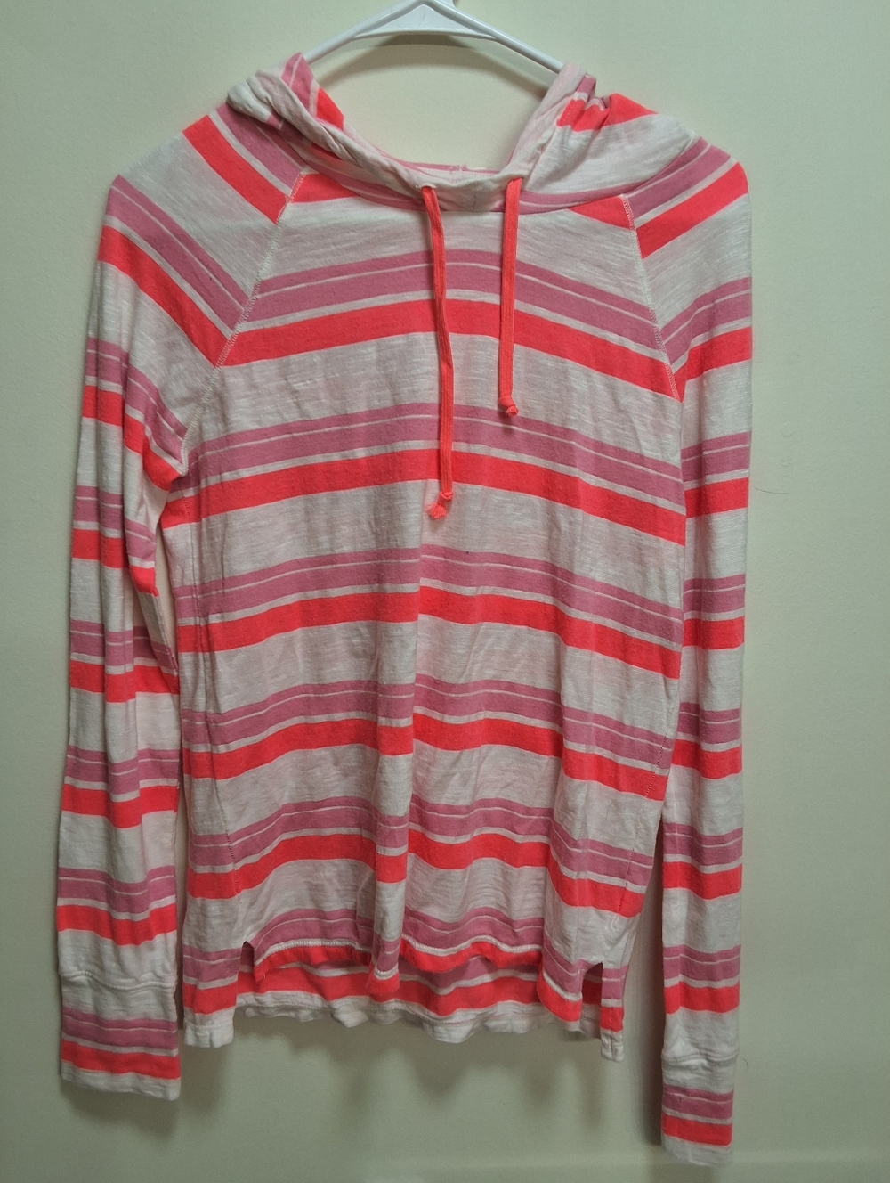 American Eagle Neon Striped Lightweight Hoodie Medium